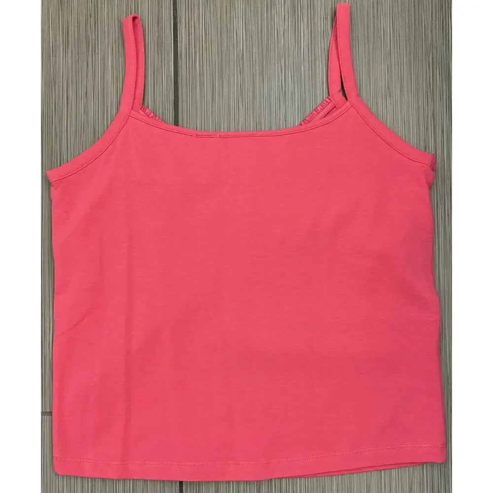 Liz Claiborne Villager Pink Cotton Tank And Button Down Shirt Set Petite Medium